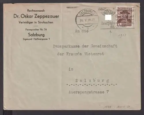 Ostmark Österreich Deutsches Reich Brief selt. SST NSFK Deutschlandflug Salzburg