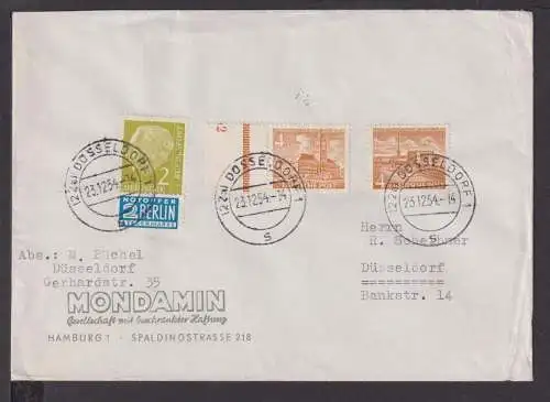 Bund MIF Berlin Brief Bauten I+II plus Heuss Düsseldorf 23.12.1954