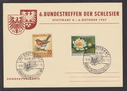 Bund Stuttagrt Schlesien 6. Bundestreffen der Schlesier schöne Anlasskarte 1957