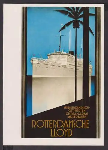 Art Deco Reklame Künstler Ansichtskarte Schifffahrt Marine Rotterdamsche Lloyd