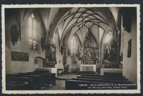 Ansichtskarte Schloßkapelle Blutenburg Menzing München Fahnenstempel Dt. Reich