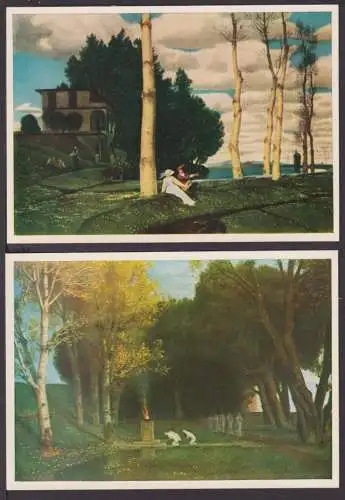 Ansichtskarte Arnold Böcklin Erfeinder Jugendstilschrift Kunst Künstler Mappe