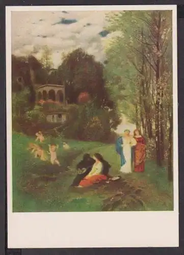 Ansichtskarte Arnold Böcklin Erfeinder Jugendstilschrift Kunst Künstler Mappe