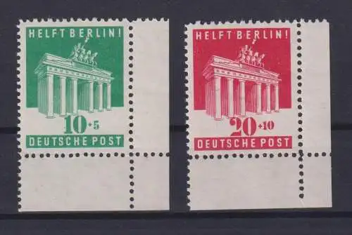 Bizone 101-102 Berlin Hilfe Bogenecke bzw. Eckrand postfrisch MNH