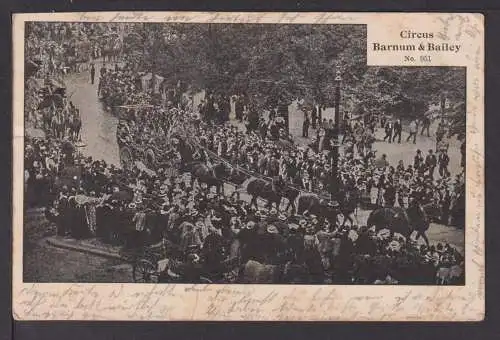 Ansichtskarte Circus Barnum & Bailey 1901 Leipzig Sachsen Tiere Zirkus