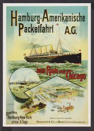 Jugendstil Art Nouveau Künstler Ansichtskarte Hamburg Amerikanische Paketfahrt