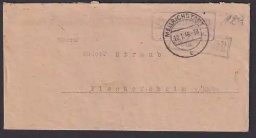 All Besetzung Brief Mellrichstadt Landpoststempel + Gebühr bez Bischofsheim Rhön