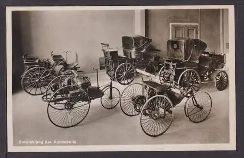 Ansichtskarte München Bayern Deutsches Museum Entwicklung der Automobile