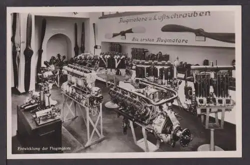 Ansichtskarte München Bayern Deutsches Museum Entwicklung der Flugmotore