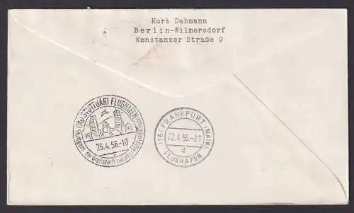 Flugpost Brief Air Mail Großbritannien London Stuttgart 1956