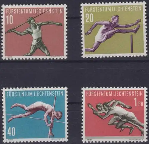 Liechtenstein 342-345 Sport III Ausgabe 1956 Luxus postfrisch Kat.-Wert 38,00