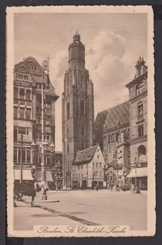 Ostgebiete Ansichtskarte Breslau Polen St. Elisabeth Kirche 1917 Feldpost