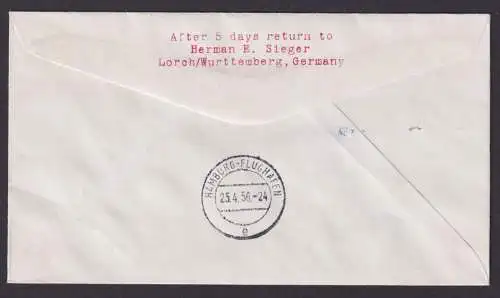 Flugpost Brief Air Mail Lufthansa Chicago Illionois hamburg 1956 Flugzeug