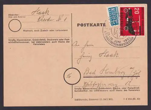 Bundesrepublik EF 211 Kraftpost Postkarte Hannover n. Bad Homburg SST Schlesien