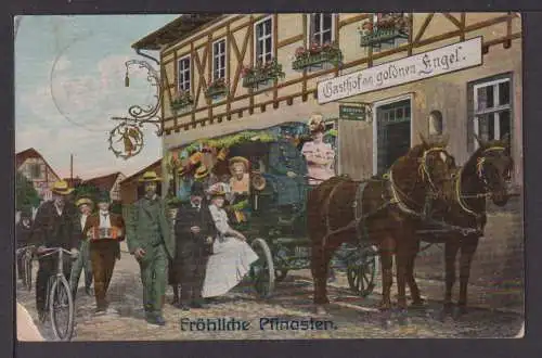 Ansichtskarte Dresden Sachsen Pfingsten Gasthof zum goldenen Engel 1911 Leipzig