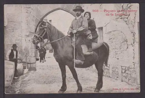 Ansichtskarte Bagnols les bains Frankreich 1904 paysan et paysanne de la Iozere