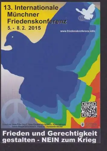 Programmkarte Int. Münchener Friedenskonferenz 2015