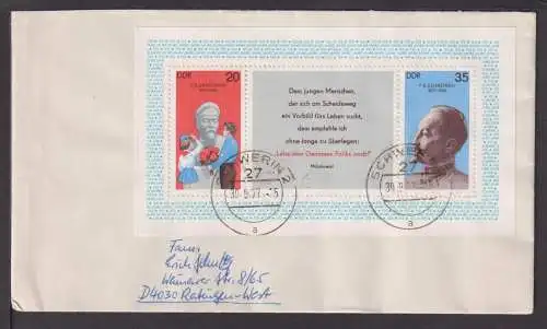 Briefmarken Deutschland DDR Brief Block 1977 F.E. Dzierzynski