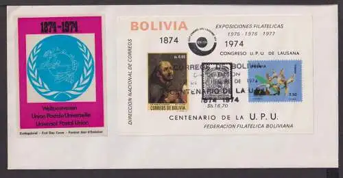 Briefmarken Bolivien Übersee 1974 Briefmarkenausstellung