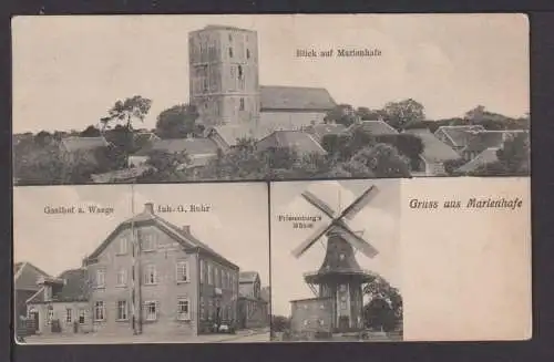 Ansichtskarten Marienhafe Ostfriesland Gasthof zur Waage Friesenburgs Mühle