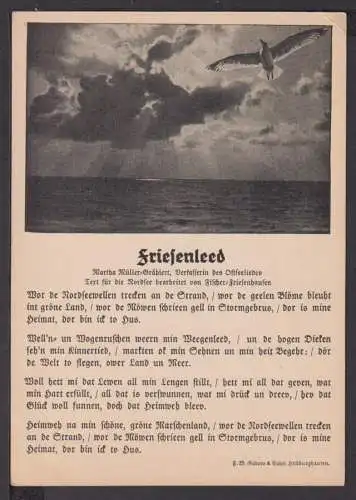 Ansichtskarten Ostfriesland Friesenlied Martha Müller Grählert Text für Nordsee