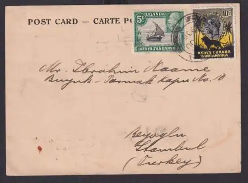 Uganda Afrika Brief Postkarte nach Beyoglu Istanbul 1913