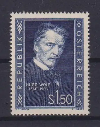 Österreich 981 Hugo Wolf Komponist Musik Luxus postfrisch MNH 1953 Kat.Wert 8,00