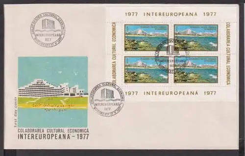 Briefmarken Rumänien Europa Brief Block 1977 Intereuropeana