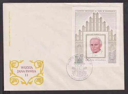 Briefmarken Polen Europa Brief Block 1970 Papst Johannes Paul II