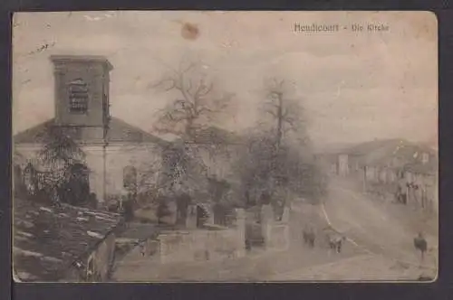 Ansichtskarte 1. Weltkrieg Heudicourt Frankreich Kirche Feldpost 1915 Herbsheim