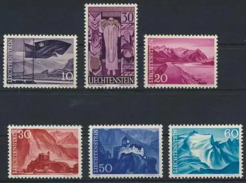 Liechtenstein 381-385 Freimarken Landschaften Luxus postfrisch MNH KatWert 6,50