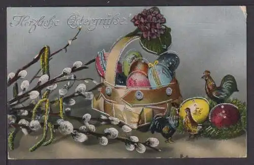 Ostern Ansichtskarte Ostergrüße Ostereier Feldpostkarte 1917