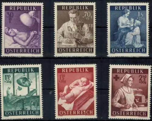 Österreich Gesundheitsfürsorge 999-1004 Luxus postfrisch MNH 1954 KatWert 17,00