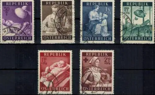 Österreich 999-1004 Gesundheitsfürsorge Luxus gestempelt 1954 KatWert 20,00