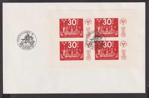 Briefmarken Schweden Europa Brief Block 1974 Intern. Briefmarken Ausstellung