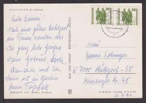 Ansichtskarte Kirchberg Sachsen 1991 Anton Günther Berghaus Stuttgart