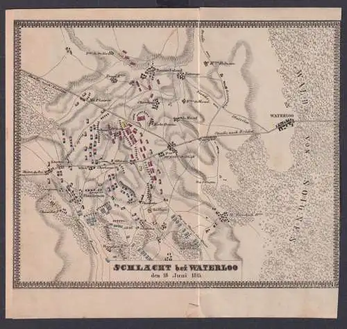 Altdeutschland Napoleon Preussen Schlachtplan Schlacht bei Waterloo 18.06.1815