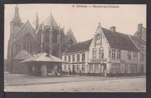 Ansichtskarte Dixmude Belgien Fischmarkt Feldpost 1915 Leipzig Sachsen