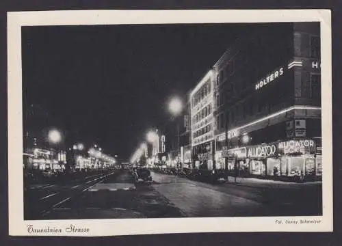 Berlin Ansichtskarte Tauentzien Strasse bei Nacht Fotokarte von Conny Schmelzer