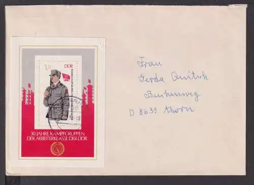 Briefmarken DDR Europa Brief Block 1983 30 Jahre Kampfgruppen der Arbeiterklasse