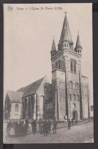 Ansichtskarte Ypres Belgien Kirche St Pierre Feldpost 1915 Leipzig Sachsen