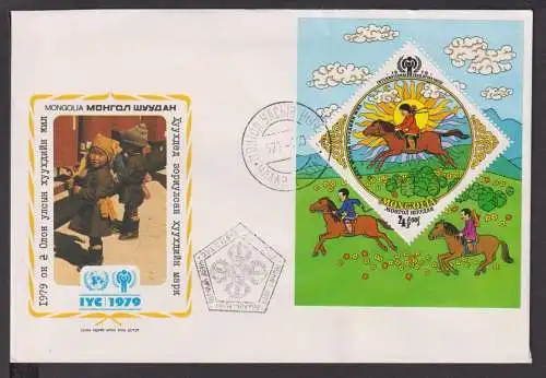 Briefmarken Mongolei Übersee Brief Block 1979 Intern. Jahr des Kindes