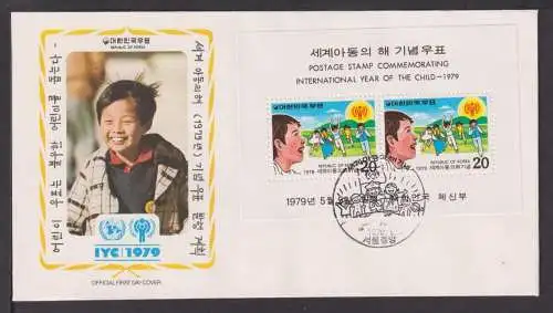 Briefmarken Korea Übersee Brief Block 1979 Internationales Jahr des Kindes