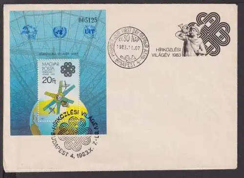 Briefmarken Ungarn Europa Brief Block 1983 Satelit