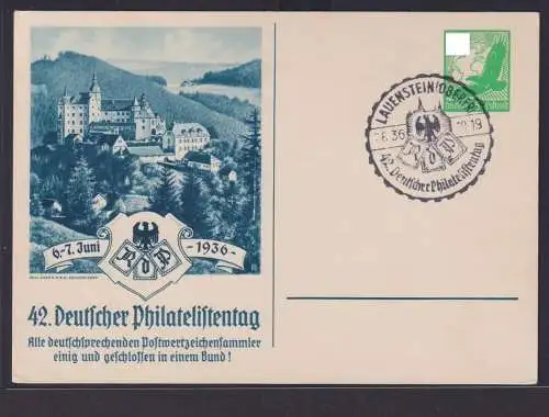 Deutsches Reich Privatganzsache Lauenstein Oberfranken Bayer Philatelie 42. Dt.