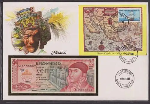 Geldschein Banknote Banknotenbrief Mexiko Südamerika exotisches Motiv