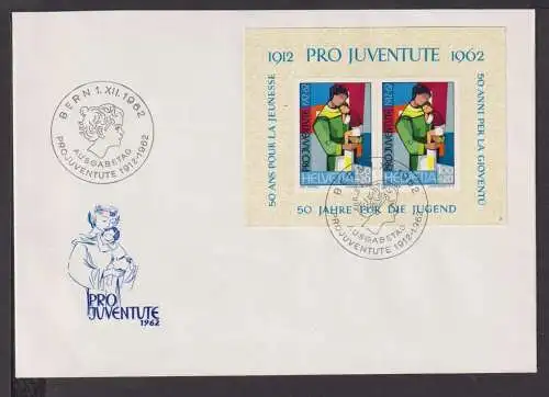 Briefmarken Schweiz Europa Brief Block 1962 Pro Juventute 50 Jahre für d. Jugend