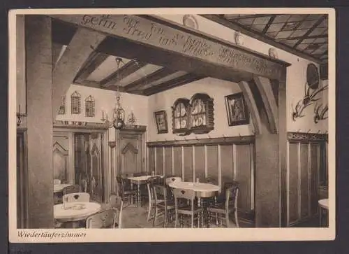 Ansichtskarte Münster NRW 1931 Gaststätte Stuhlmacher Wiedertäuferzimmer Köln