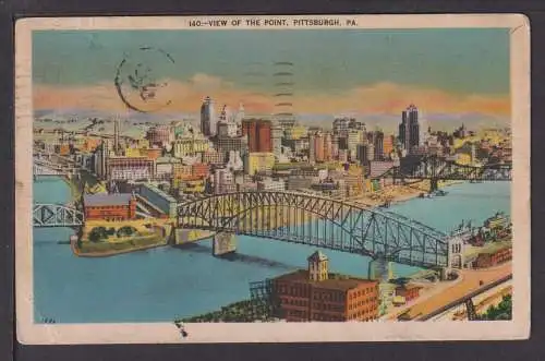 Ansichtskarte Pittsburgh USA 1939 Salonici Griechenland