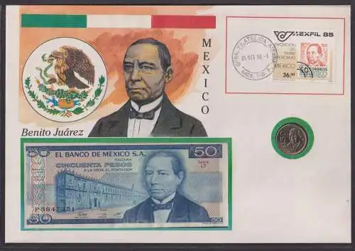 Geldschein Banknote Banknotenbrief Mexiko Südamerika exotisches Motiv